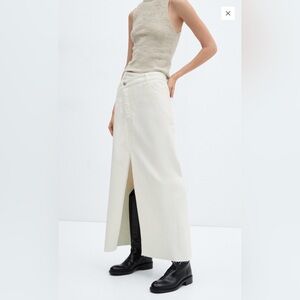 Mango White Cool Girl Denim Skirt